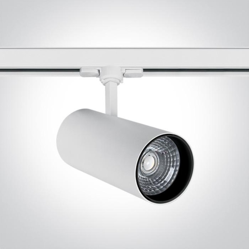 3 Circuit Tracklight White Circular Cool White LED built in 2600lm 30W Aluminium One Light SKU:65642CT/W/C