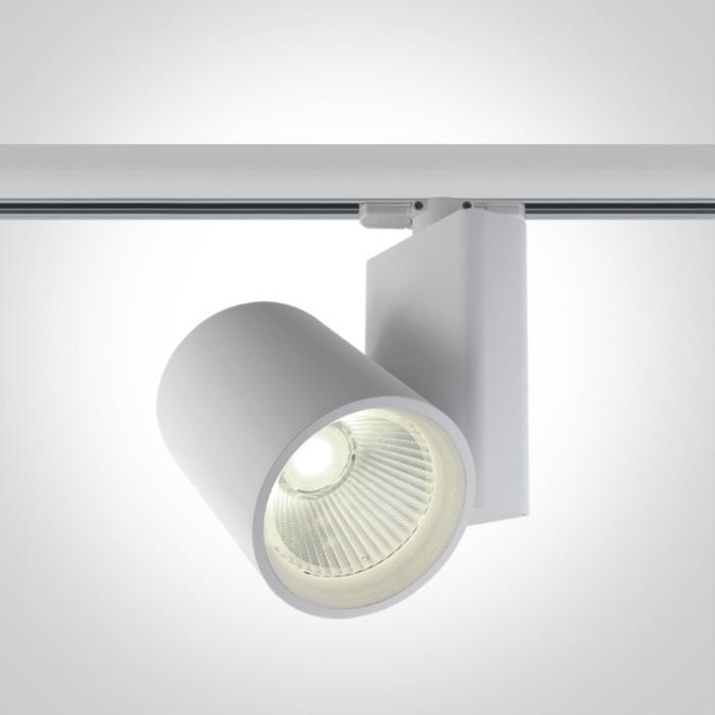 3 Circuit Tracklight White Circular Cool White LED built in 3500lm 42W Aluminium One Light SKU:65614NT/W/C