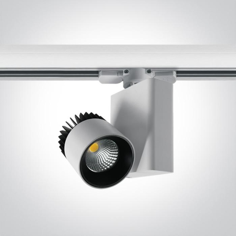 3 Circuit Tracklight White Circular Cool White LED built in 800lm 10W Aluminium One Light SKU:65610AT/W/C