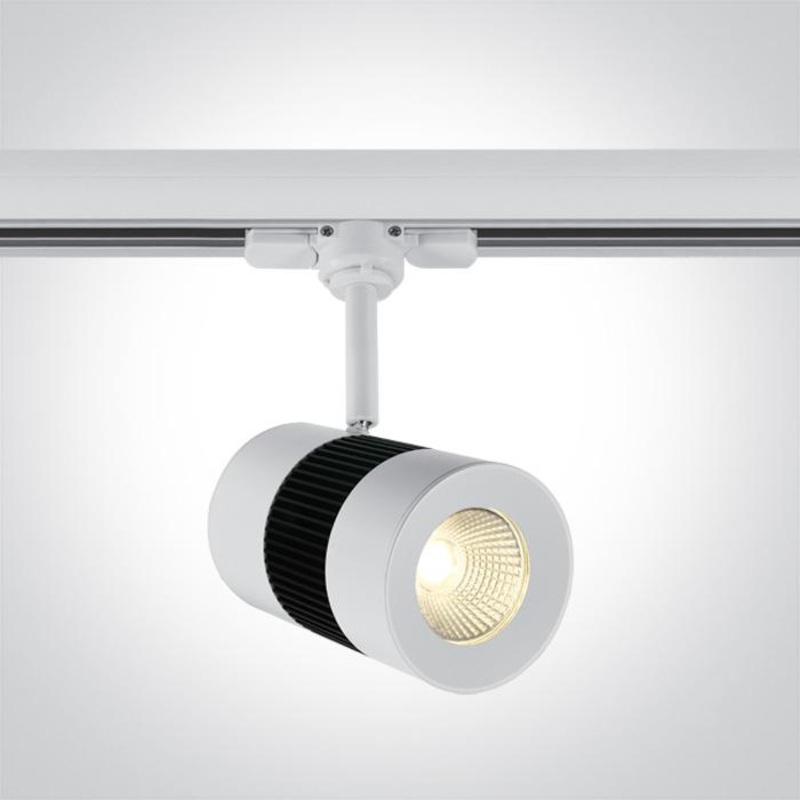 3 Circuit Tracklight White Circular Warm White LED built in 1095lm 15W Aluminium One Light SKU:65628T/W/W