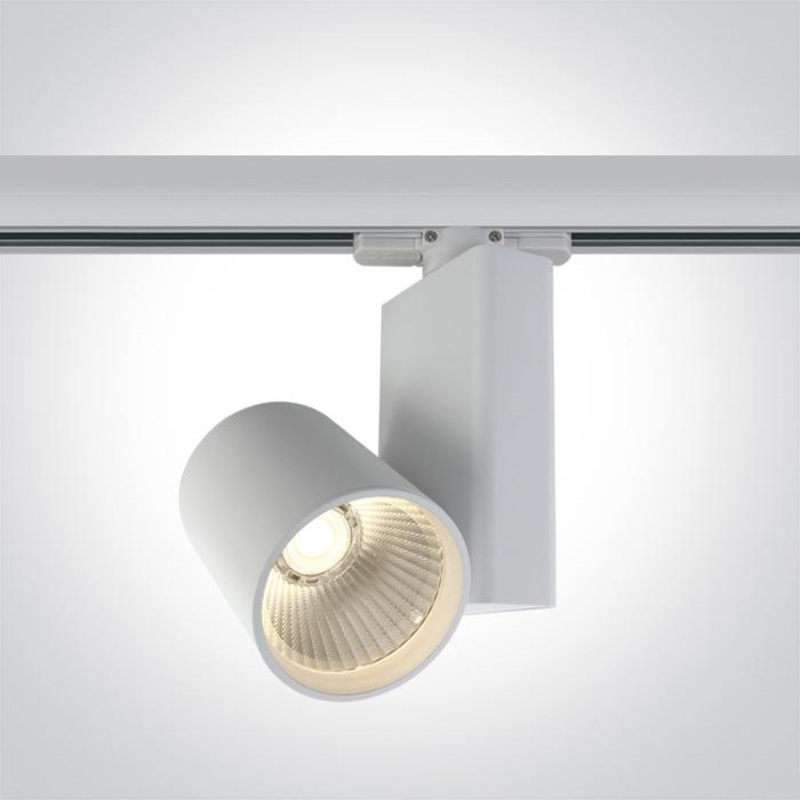 3 Circuit Tracklight White Circular Warm White LED built in 1200lm 15W Aluminium One Light SKU:65611NT/W/W