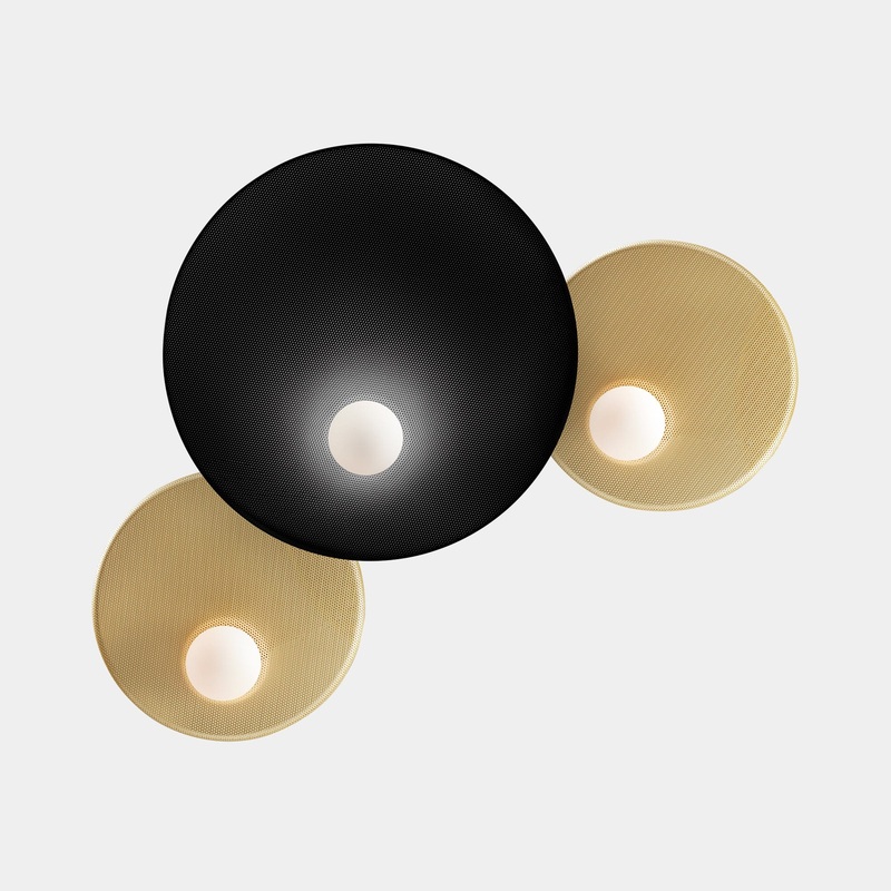 WALL FIXTURE TRIP TRIPLE 300MM / 460MM / 300MM E14 27 BLACK/MATT GOLD 05-8363-05-DP