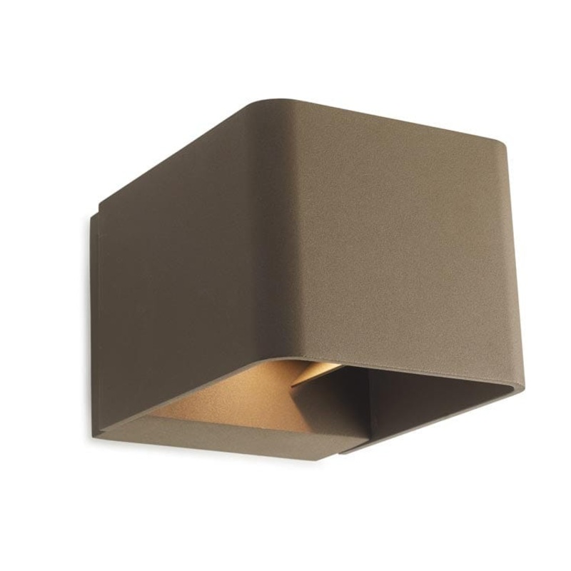 WALL FIXTURE IP65 WILSON SQUARE LED 10.2 LED WARM-WHITE 3000K ON-OFF BROWN 623LM 05-9683-J6-CL