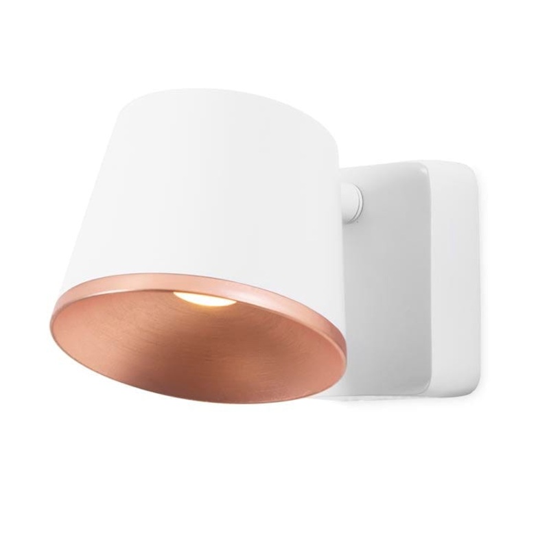 WALL FIXTURE DRONE SINGLE LED 8.6 LED WARM-WHITE 2700K ON-OFF WHITE 350LM 05-5306-14-06