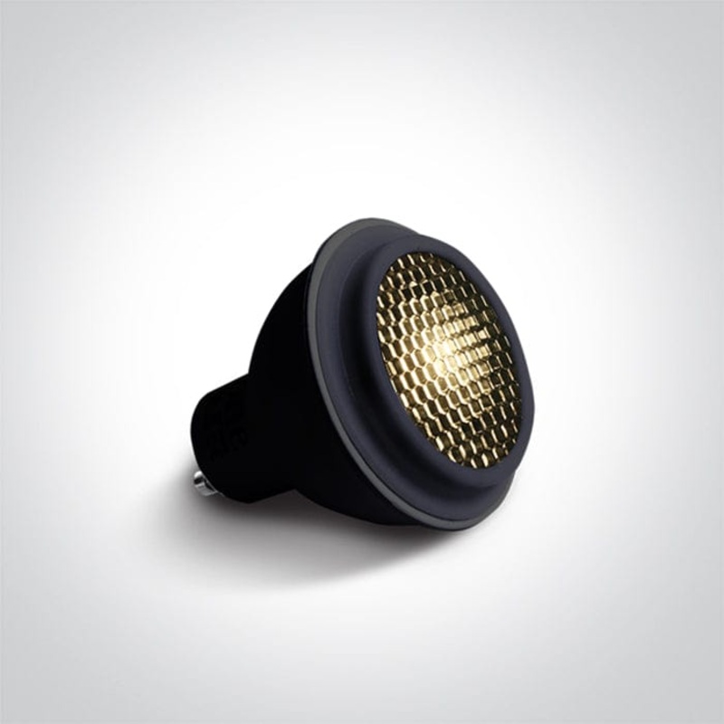 Black Led 6w Warm White Gu10 Honeycomb 60deg 230v