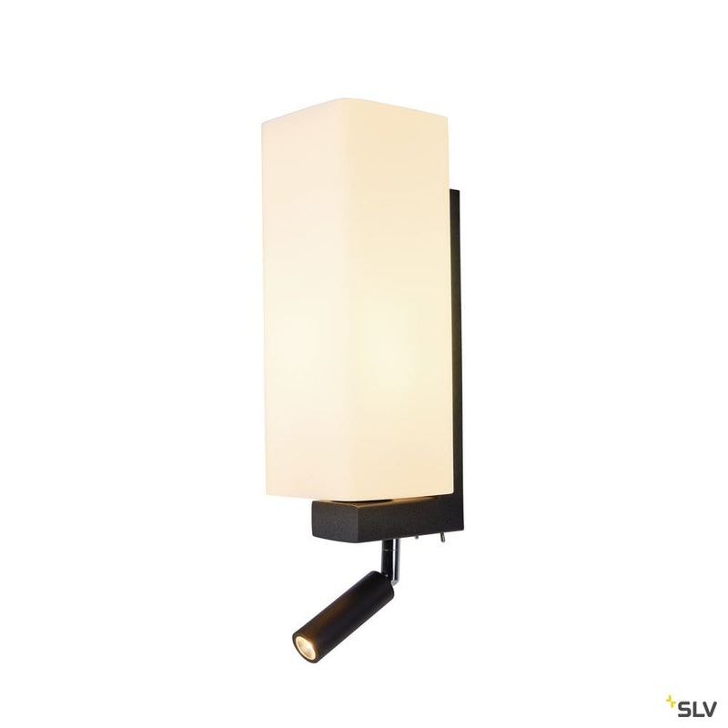 Quadrass Spot Indoor Surface-mounted Wall Light With Led Spotlight And E27 Socket, Black