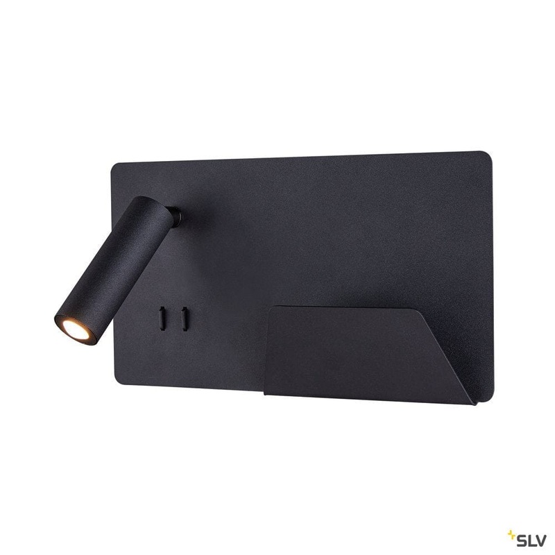 Somnila Spot Indoor Led Surface-mounted Wall Light 3000k Black Version Right Incl. Usb Connection
