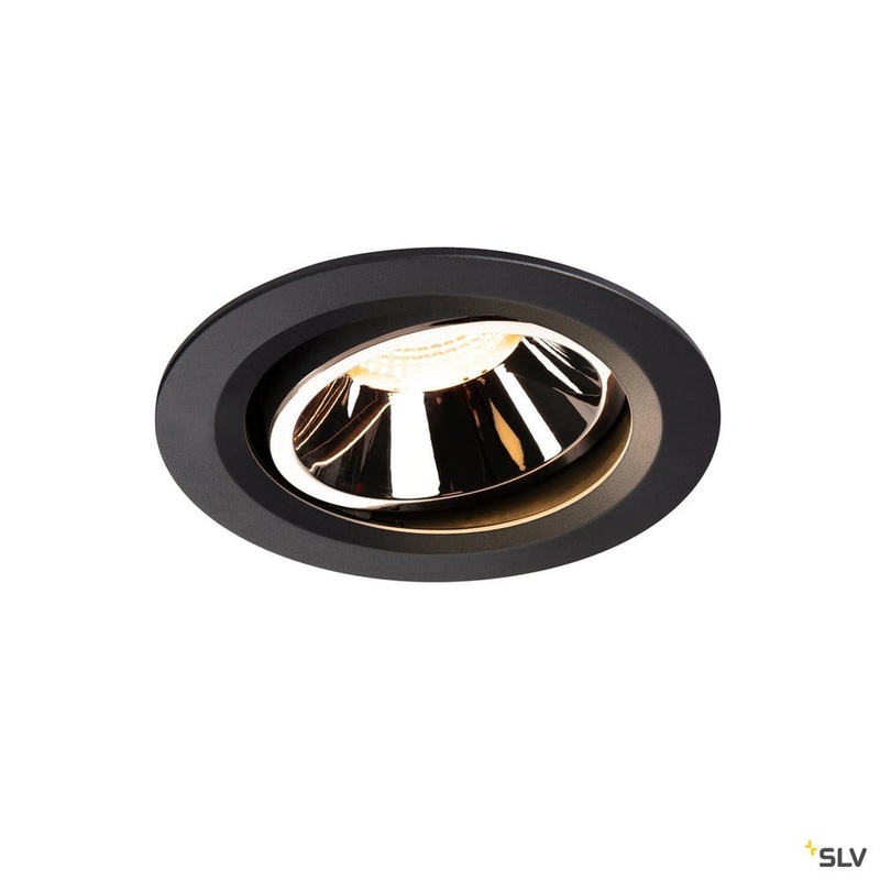 Numinos Dl L, Indoor Led Recessed Ceiling Light Black/chrome 3000k 40 Gimballed, Rotating And Pivoting