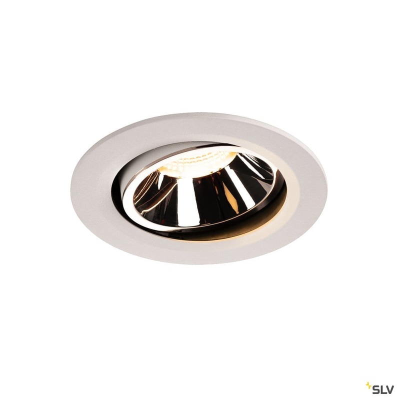 Numinos Dl L, Indoor Led Recessed Ceiling Light White/chrome 3000k 40 Gimballed, Rotating And Pivoting