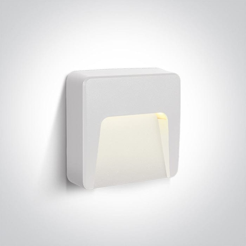 White 1,5W AC LED wall light, IP65, ideal for both indoor and outdoorinstallation.  One Light SKU:67417/W/W