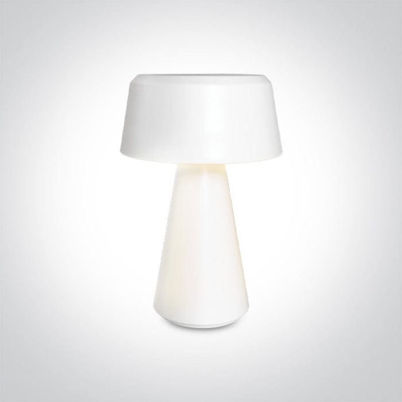 White Rechargeable table lamp suitable for indoor/outdoor use, IP65.Charging time 3,5HrsWorking time 4Hrs (100%) / 8Hrs (50%) / 15Hrs (25%)   One Light SKU:61088/W