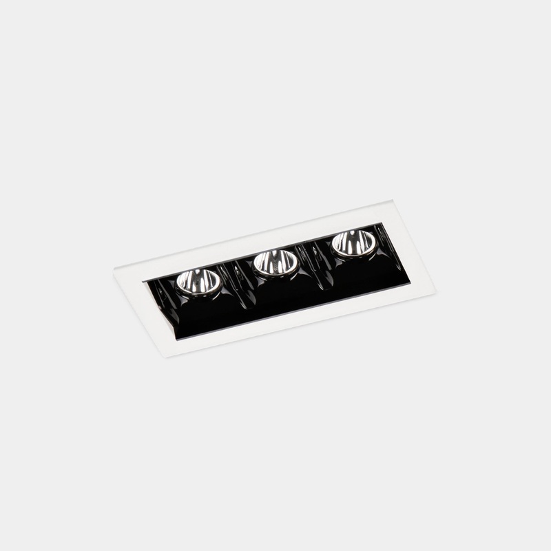 90-6369-14-60, DOWNLIGHT BENTO STANDARD 3 LEDS TRIM 6.1W LED WARM-WHITE 3000K CRI 92 47.7 WHI, White, Black