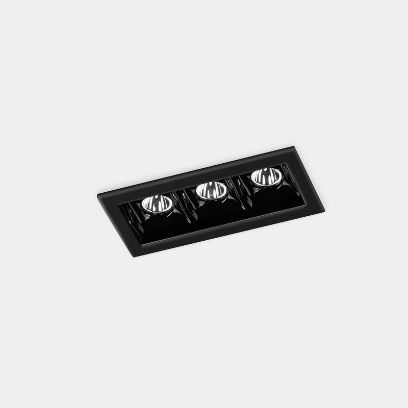 90-6369-60-60, DOWNLIGHT BENTO STANDARD 3 LEDS TRIM 6.1W LED WARM-WHITE 3000K CRI 92 47.7 BLA, Black