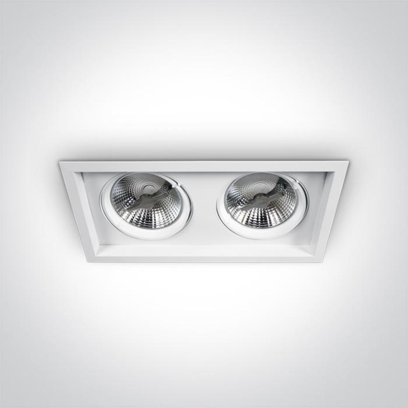 Downlight White Rectangular Aluminium One Light SKU:51210N/W