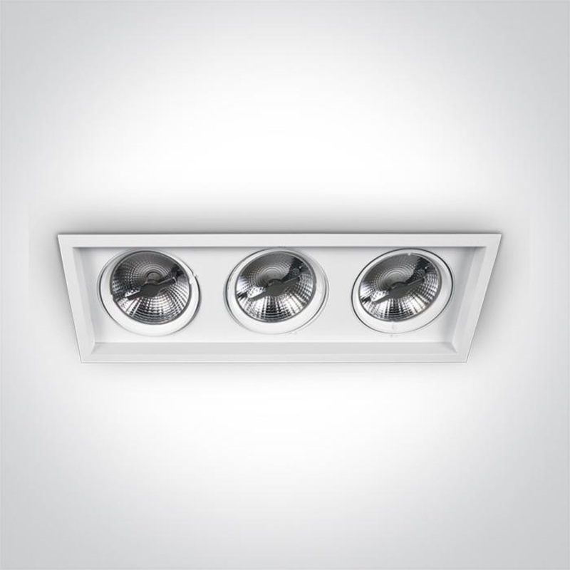 Downlight White Rectangular Aluminium One Light SKU:51310N/W