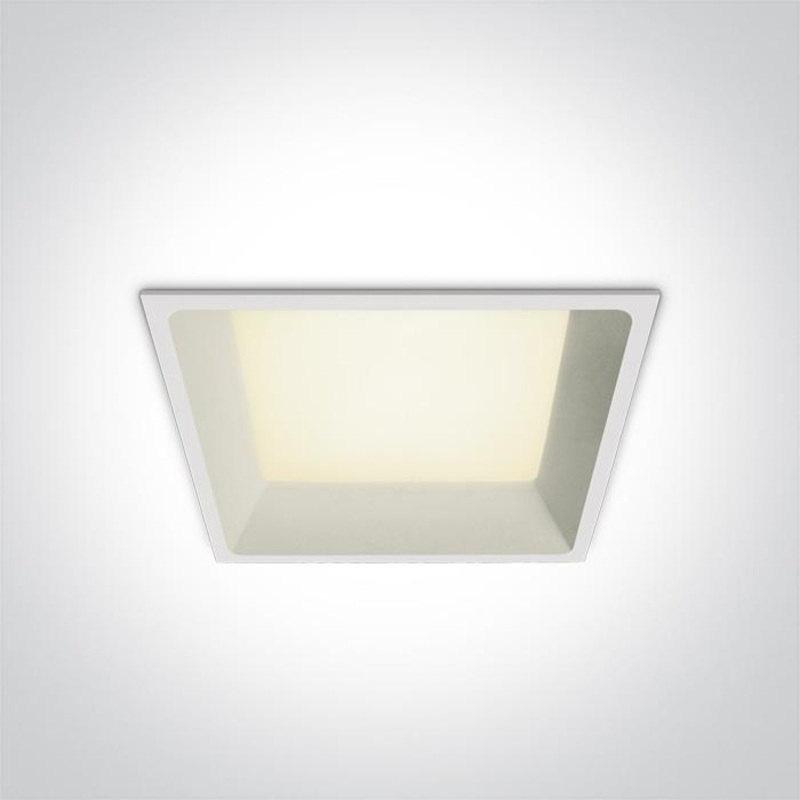 LED Downlight White Rectangular Cool White LED built in 1870lm 22W Die Cast One Light SKU:50122D/W/C