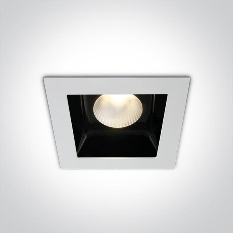 LED Downlight White Rectangular Warm White LED built in 1700lm 20W Aluminium One Light SKU:50120B/W/W