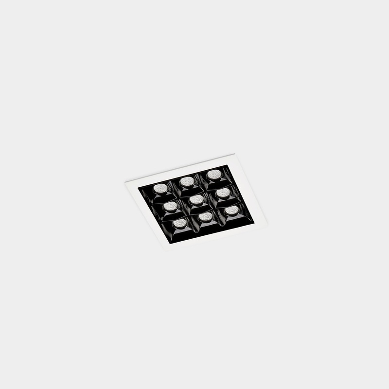 90-6389-14-60, DOWNLIGHT BENTO STANDARD SQUARE TRIM 18.3W LED WARM-WHITE 3000K CRI 92 15.8 WH, White, Black