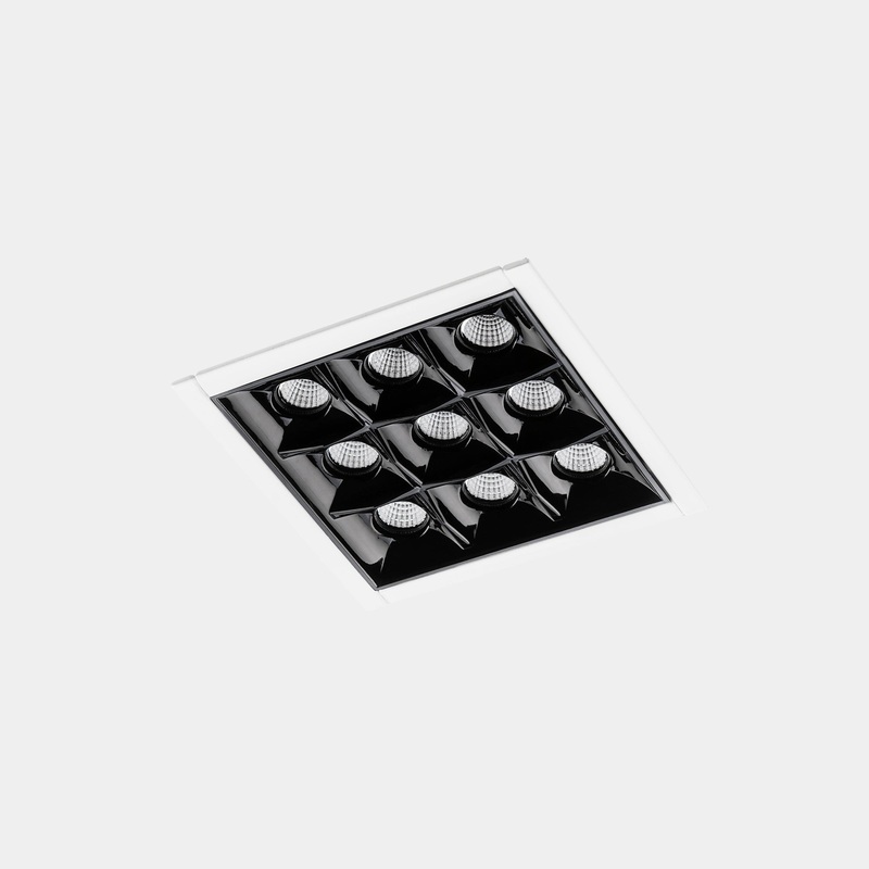 90-6699-14-60, DOWNLIGHT BENTO STANDARD SQUARE TRIM 18.3W LED WARM-WHITE 4000K CRI 92 47.7, White, Black