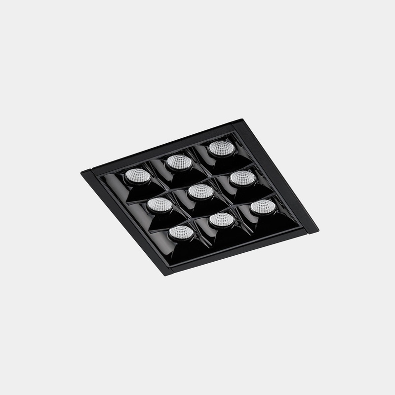 90-6699-60-60, DOWNLIGHT BENTO STANDARD SQUARE TRIM 18.3W LED WARM-WHITE 4000K CRI 92 47.7, Black