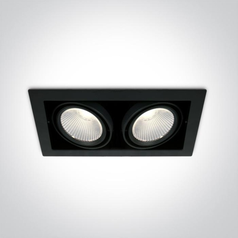 LED Downlight Black Rectangular Cool White LED built in 2x2700lm 2x30W Aluminium One Light SKU:51230/B/C