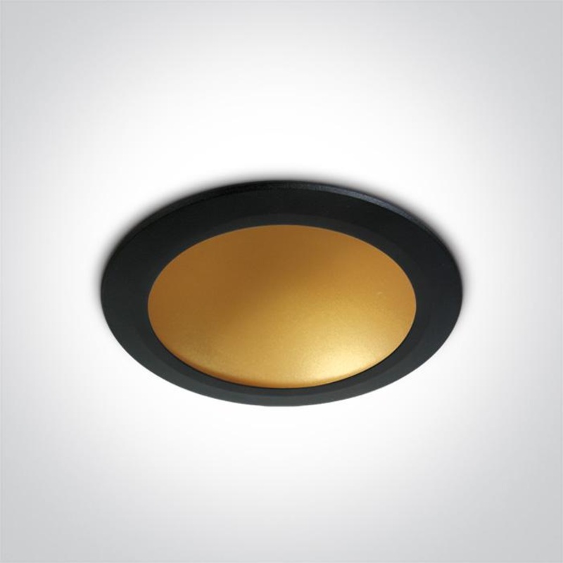 LED Downlight Black-Brass Circular Warm White LED built in 800lm 16W Die Cast One Light SKU:10116FD/B/BS