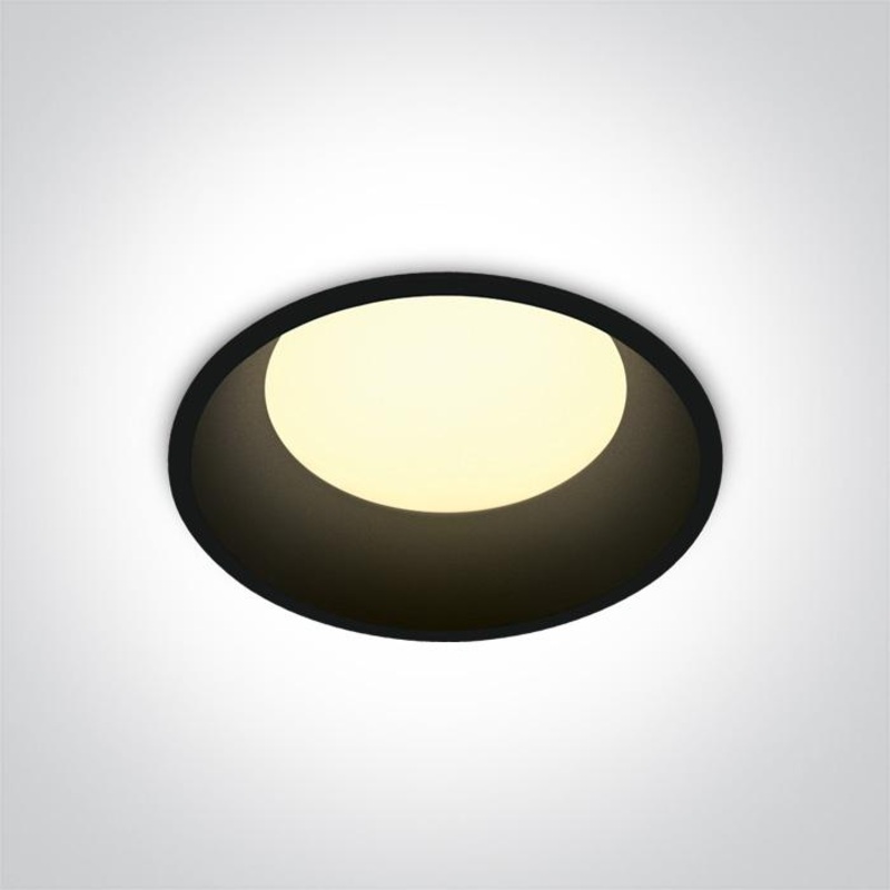 LED Downlight Black Circular Warm White LED built in 720lm 9W Die Cast One Light SKU:10109D/B/W