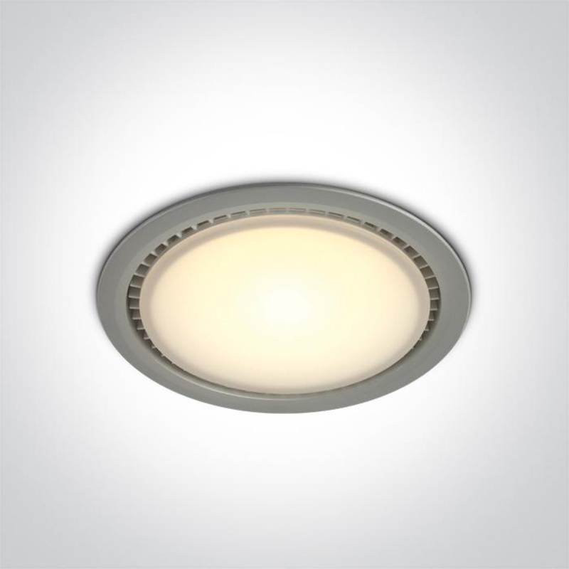 LED Downlight Grey Circular Warm White LED built in 1150lm 28W Die Cast One Light SKU:10128/G/W