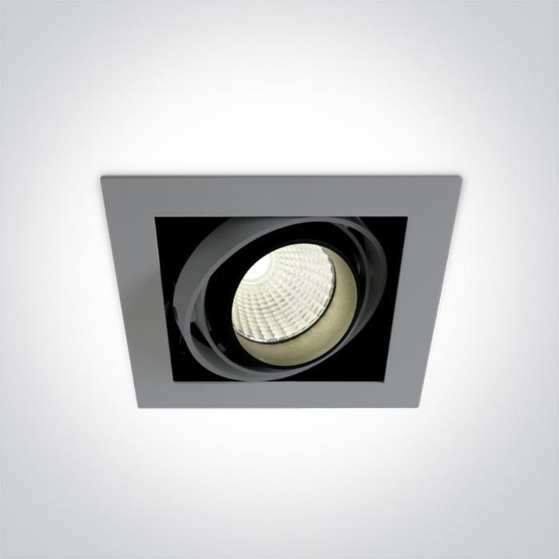 LED Downlight Grey Rectangular Cool White LED built in 1750lm 25W Die Cast One Light SKU:51125/G/C