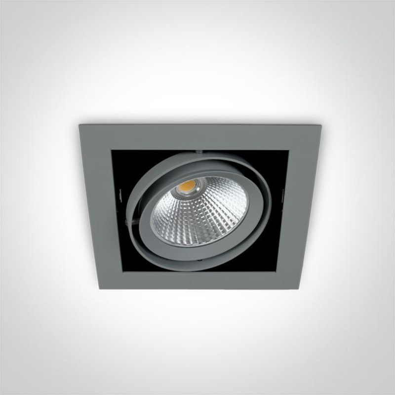 LED Downlight Grey Rectangular Warm White LED built in 1400lm 20W Aluminium One Light SKU:51120/G/W