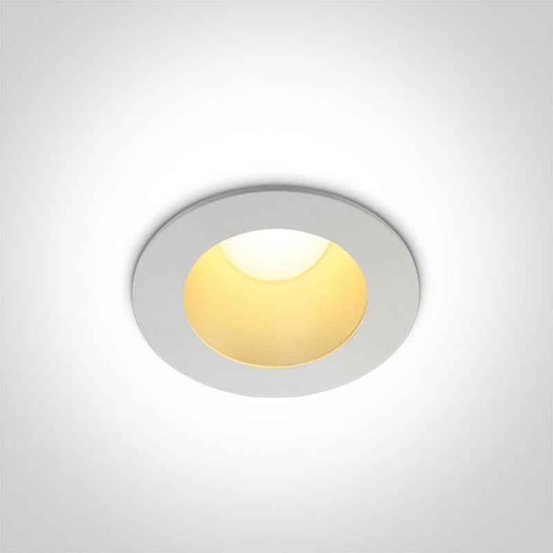 LED Downlight White-Brass Circular Warm White LED built in 560lm 8W Aluminium One Light SKU:10108ED/W/BS/W