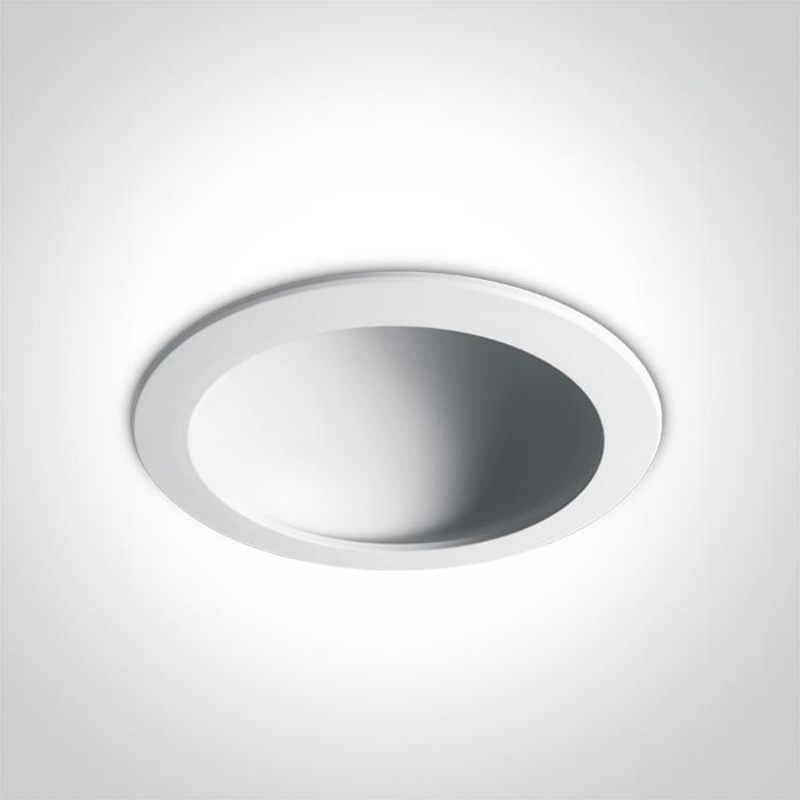 LED Downlight White Circular Cool White LED built in 1550lm 22W Die Cast One Light SKU:10122FD/W/C