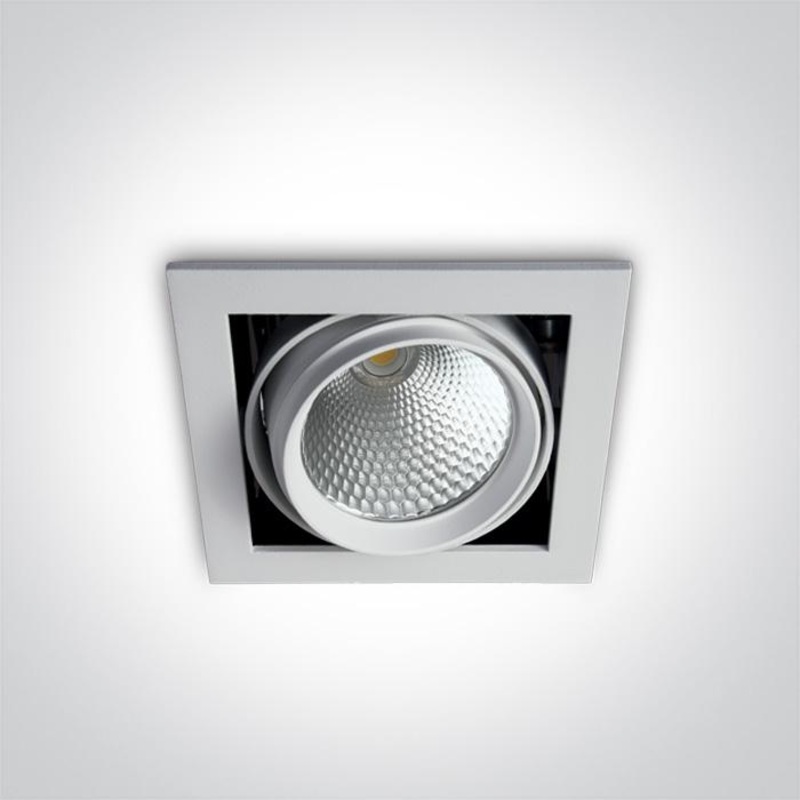 LED Downlight White Rectangular Cool White LED built in 1600lm 20W Die Cast One Light SKU:51120B/W/C