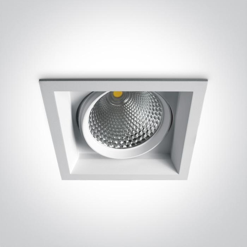LED Downlight White Rectangular Warm White LED built in 3200lm 40W Die Cast One Light SKU:51140TR/W/W