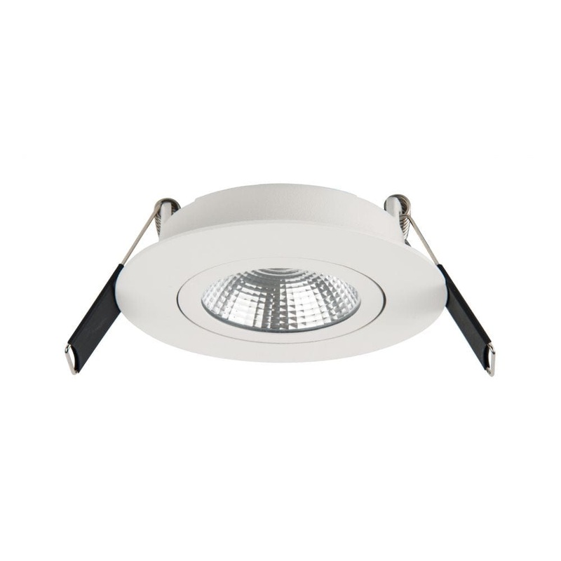 Lux Ultra Slim Tilt 6.5w LED Downlight (matt white, IP40, 3000k, 650lm, 36 beam)