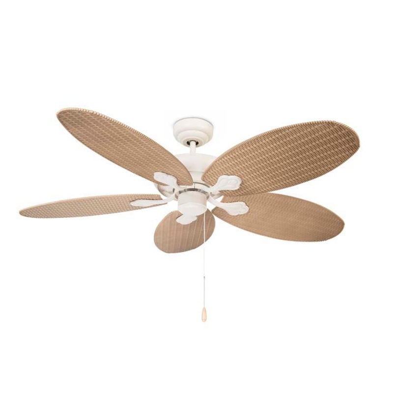 30-4398-16-16, FAN PHUKET 1320MM IP23 OFF  BROWN, Off white