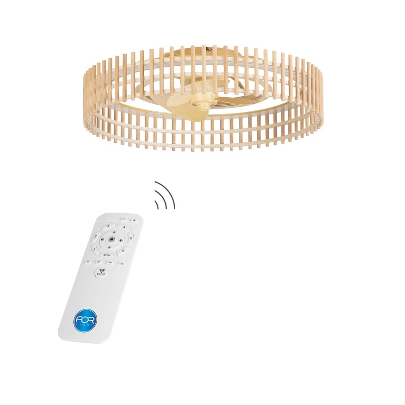 FAN IP44 BAMBU LED 30.2 TW 2700-6000K IMITATION WOOD BLACK SKU: VE-0035-MAD