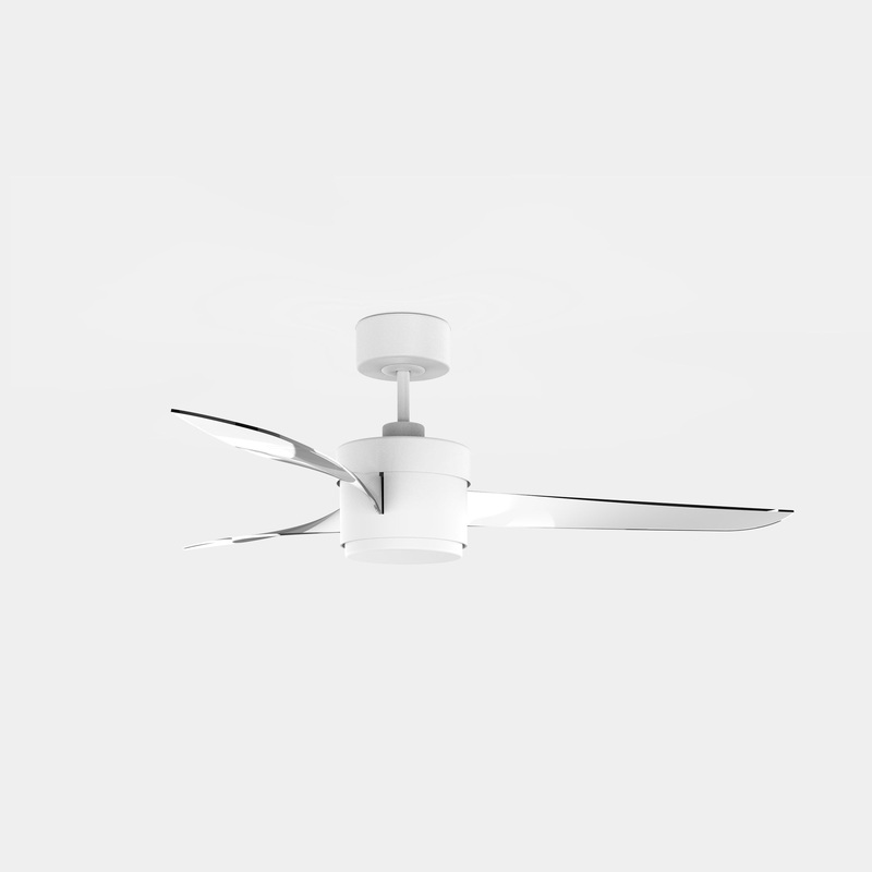 FAN IP44 TRAMUNTANA LED LED WARM-WHITE 3000K ON-OFF WHITE TRANSPARENT 2106 SKU: 30-7643-14-F9