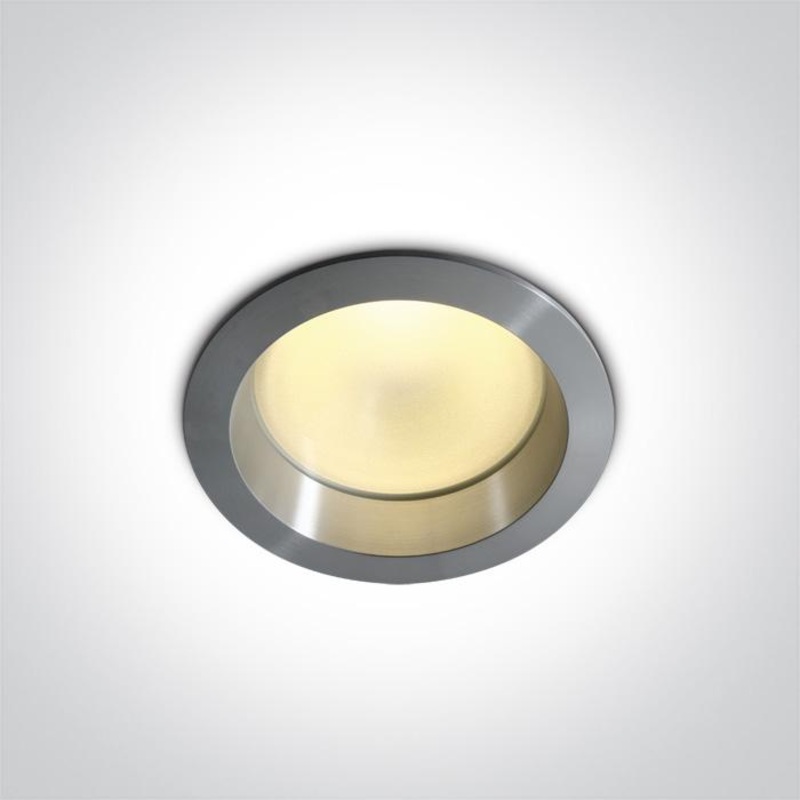 LED Downlight Aluminium Circular Warm White LED 1050lm Natural Aluminium One Light SKU:10115E/AL/W