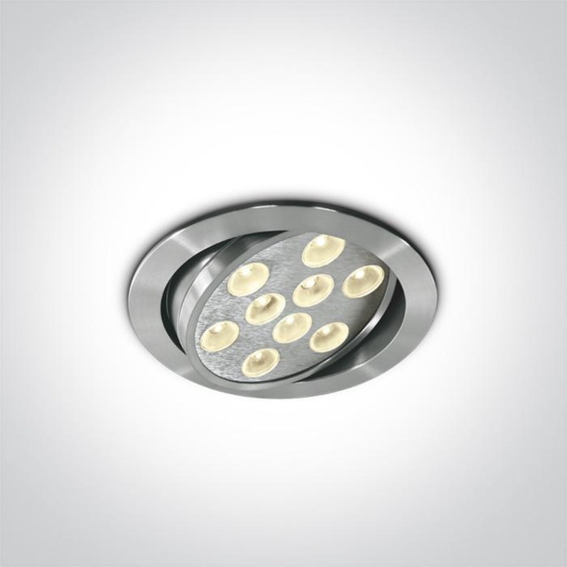 LED Downlight Aluminium Circular Warm White LED 405lm Natural Aluminium One Light SKU:11109L/W/35