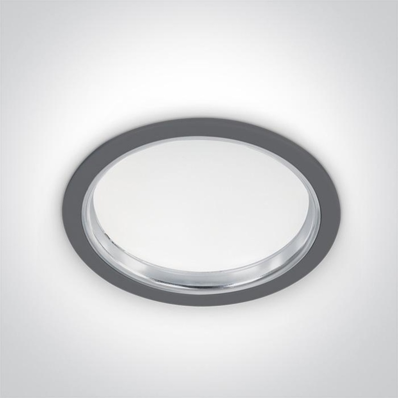 LED Downlight Grey Circular Cool White LED built in 1550lm 24W Aluminium One Light SKU:10124/G/C