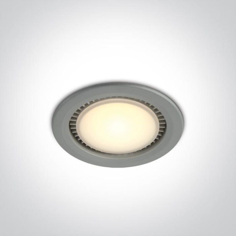 LED Downlight Grey Circular Warm White LED built in 400lm 12W Die Cast One Light SKU:10112/G/W