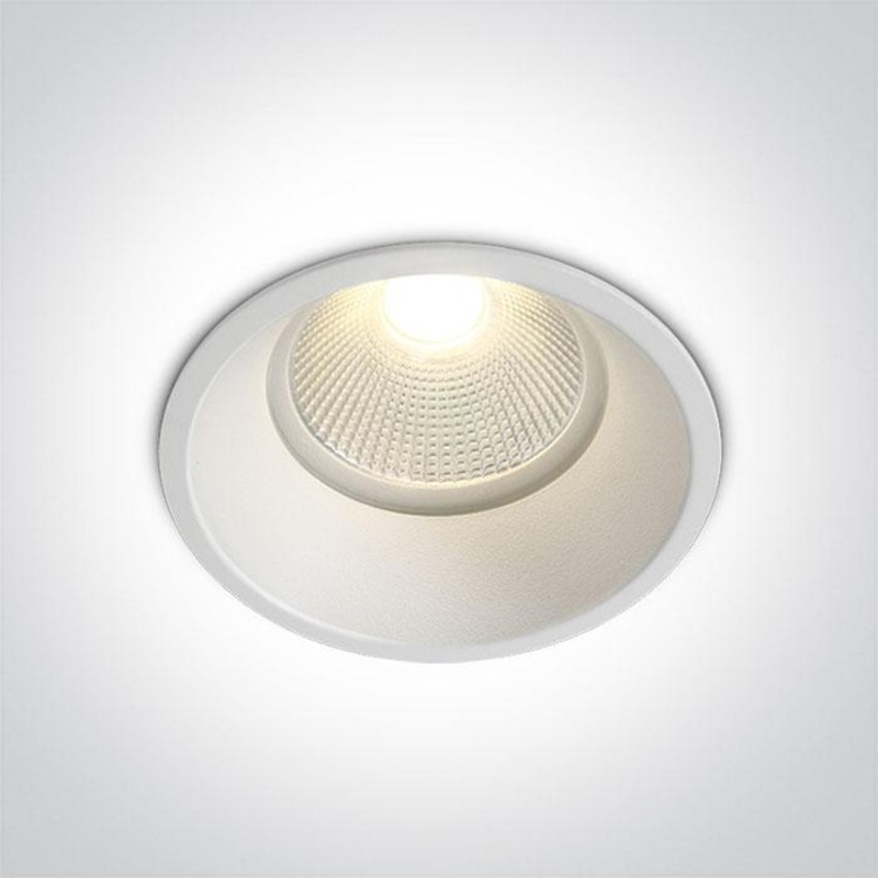 LED Spotlight White Circular Extra Warm White LED 1100lm Die Cast One Light SKU:10112TP/W/EW