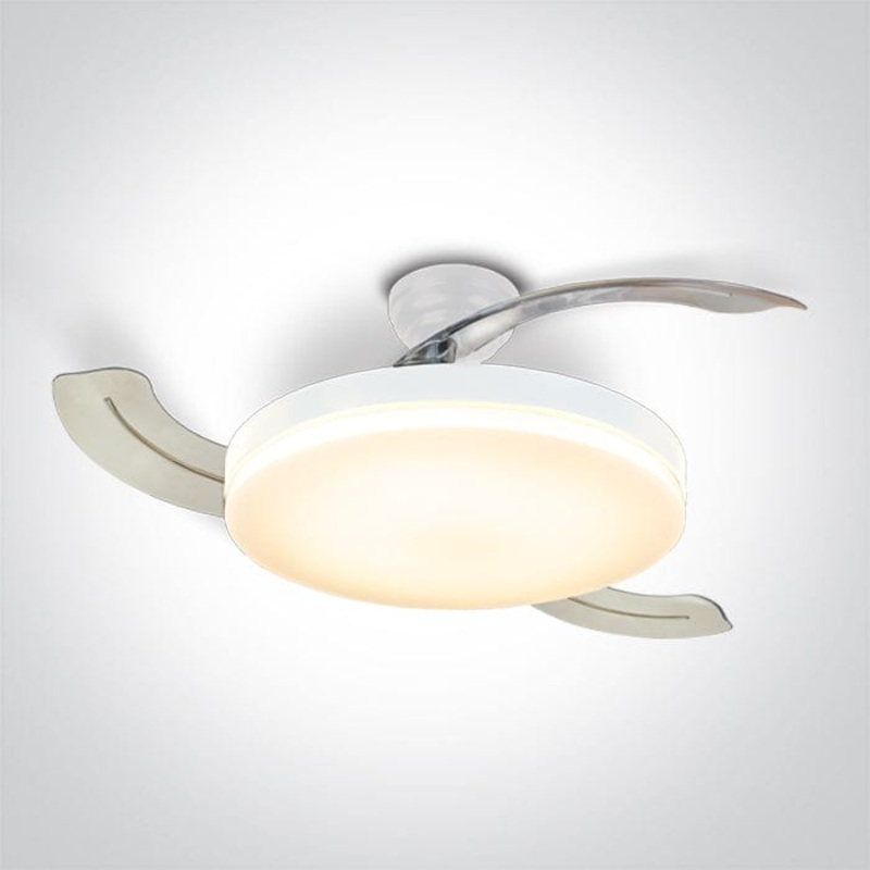 Rod mounted ceiling fan complete with PC diffuser and transparent PC blades. One Light. 6300/W/V