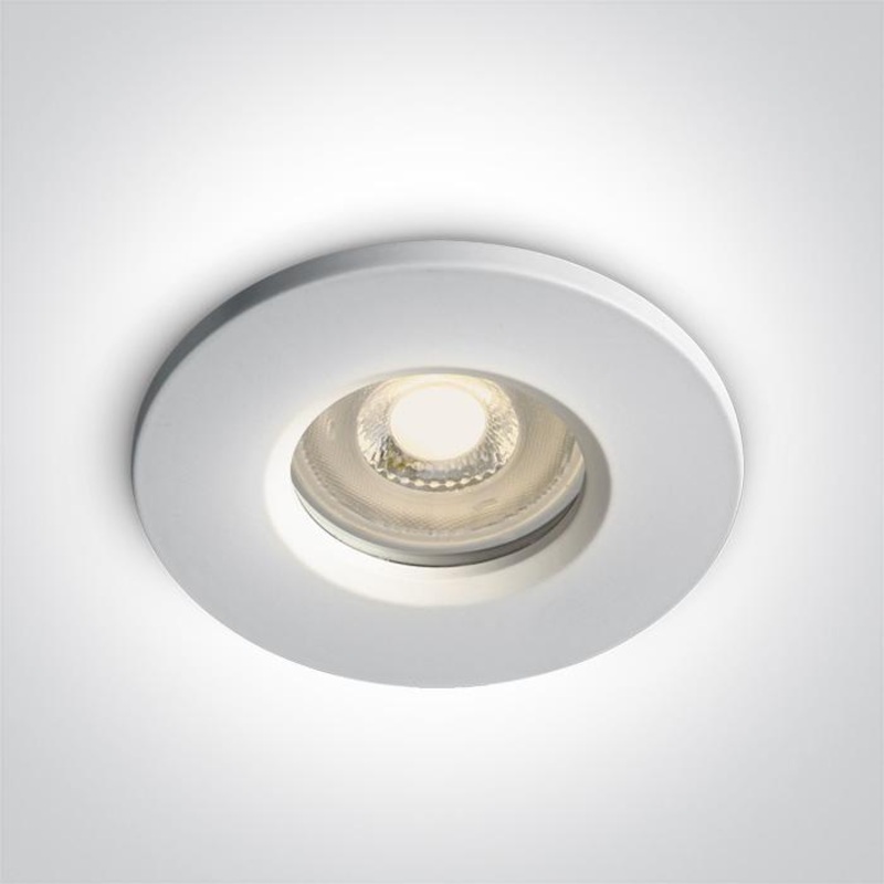 Spotlight White Circular Outdoor Replaceable lamp 50W Aluminium One Light SKU:10105R1/W