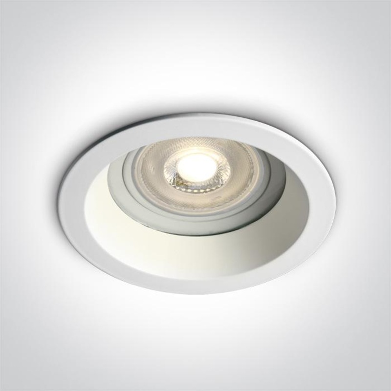 Spotlight White Circular Outdoor Replaceable lamp 50W Aluminium One Light SKU:10105R2/W